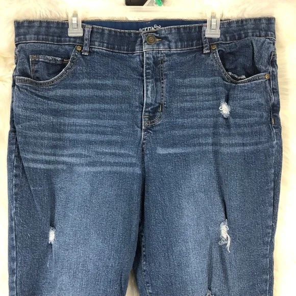 Terra & Sky Plus SZ 18 Boyfriend Jeans Distressed, Destroyed, Spandex Stretch - Picture 3 of 6